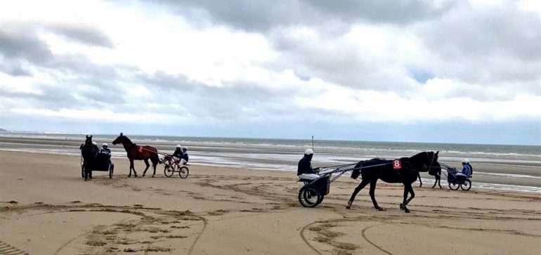 Baptême de sulky sur la plage de Deauville